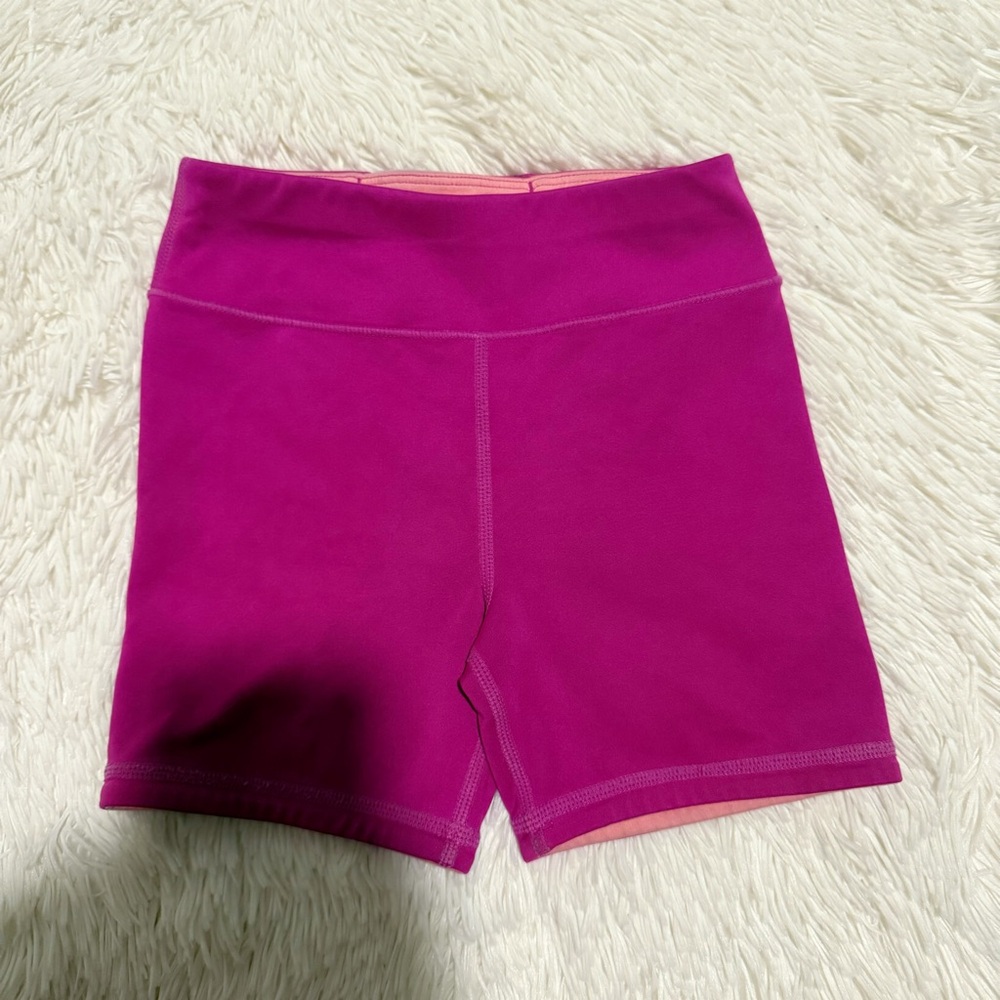 Girls Magenta Biker Shorts